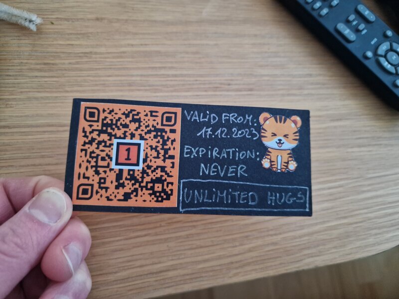 Handmade coupon - back