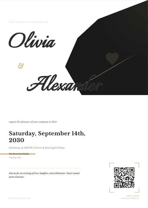 Negative Space invitation template